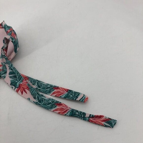 House of Fraser pink green palm floral  bikini top size 12 tie neck - Picture 13 of 16